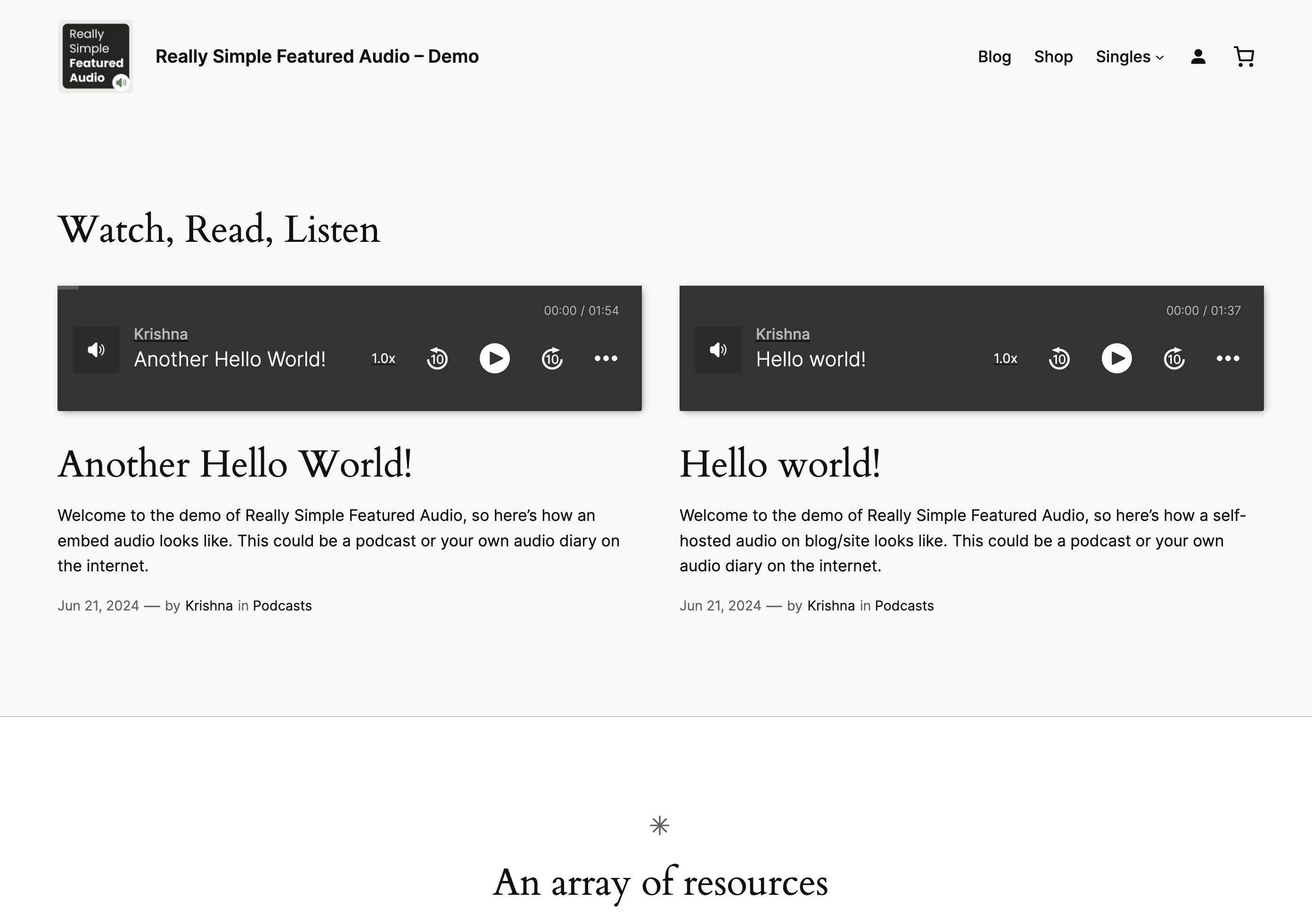 Really Simple Featured Audio for WordPress by JetixWP